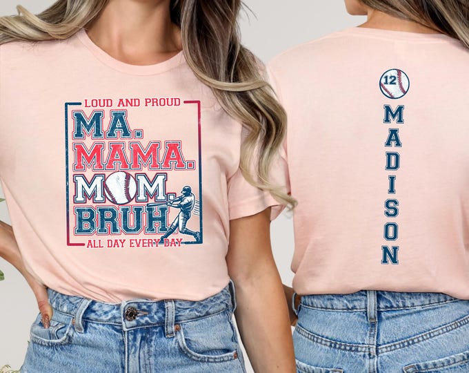 Custom Baseball Mom Bruh Shirt, Mama Baseball Shirt, Baseball Mom Shirt, Sports Mom Shirt, Baseball Gift, Baseball Season Shirt, Mom Shirt
