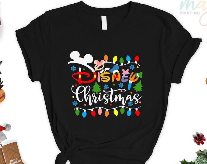 Disney Christmas Light Shirt, Mickey Christmas Light Shirt, Xmas Light Tee, Holiday T-shirt, Family Matching Shirt, Kids Christmas Shirt