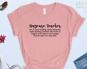Daycare Teacher Shirt, Daycare Shirts, Teacher Definition, Teacher Shirts, Teacher Gifts, Child Care, Inspirational Daycare Teacher Shirt