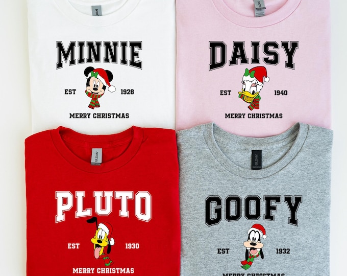 Custom Disney Characters Christmas Shirt, Christmas Vacation Tee,Disneyland Merry Christmas Shirt, Mouse and Friends Xmas Shirt,Holiday Gift