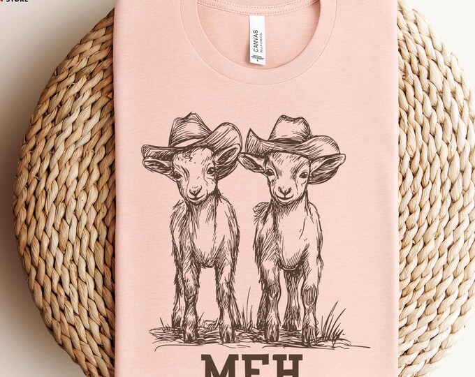 Funny Cowboy Goat Shirt, Western Shirt, Farm Animal Shirt, Farmer Shirt, Homestead Shirt, Faith Shirt, Wild West Shirt, Gift for Farmer