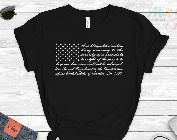 2nd Amendment Flag T-Shirt, Second Amendment, Pro Gun Shirt, Gun Rights, Conservative Shirt, TShirt For Men, Trump Shirt, Republican Shirt
