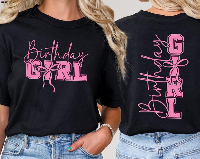 Birthday Girl Shirt, Birthday Girl Coquette Gift, Kids Birthday Shirt, Coquette Birthday Shirt, Birthday Party Shirt, Happy Birthday Shirt