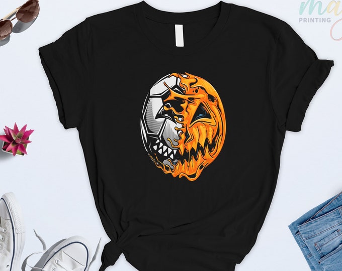 Soccer Halloween T-Shirt, Soccer Skeleton Shirt, Soccer Ball Tee, Gift For Soccer Player, Gift For Soccer Fans, Soccer T- Shirt