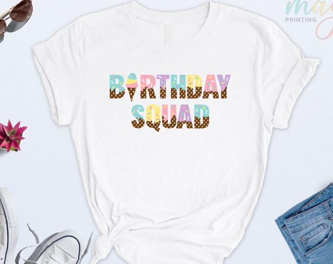 Family Ice Cream Birthday Shirt, Family Matching Shirt, Birthday Squad Shirt, Ice Cream Birthday Squad Shirt, Girls and Boys Birthday Shirt