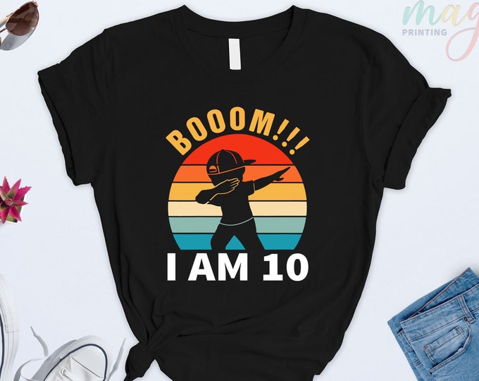 Boom I am 10 Shirt,Custom Birthday Shirt,Ten Birthday Shirt,10th Birthday Shirt,Tenth Birthday, Birthday Shirt, 10th Birthday,  2012 Sweater