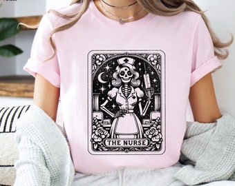 The Nurse Tarot Card Shirt, Funny Skeleton Nurse Shirt , The Registered Nurse Shirt, Gift For Nurse, Skeleton Shirt, RN T-shirt