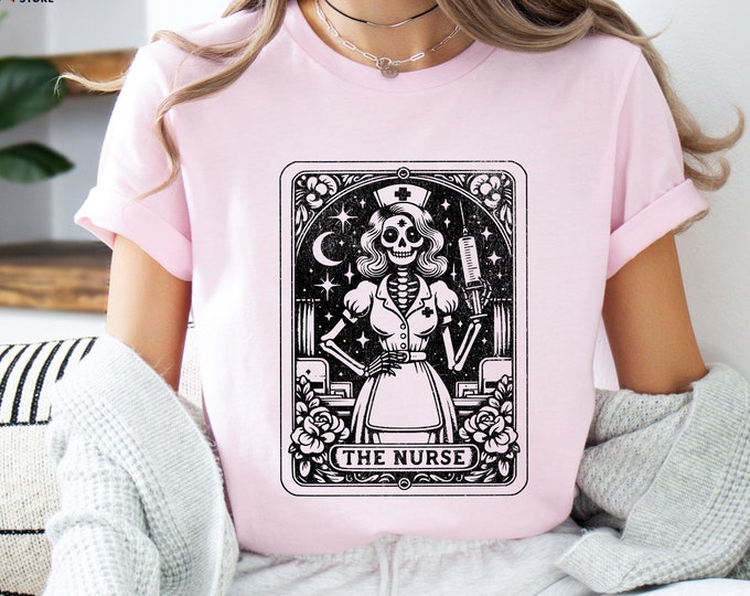 The Nurse Tarot Card Shirt, Funny Skeleton Nurse Shirt , The Registered Nurse Shirt, Gift For Nurse, Skeleton Shirt, RN T-shirt