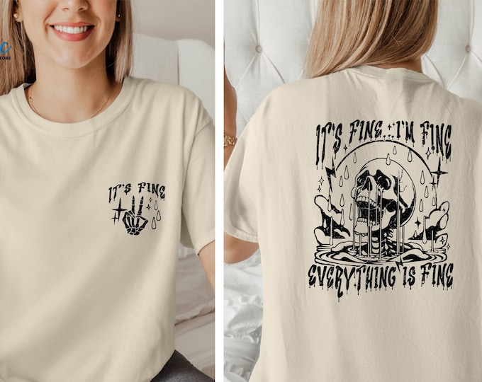 It's Fine I'm Fine Everything is Fine Shirt, Introvert Tee, Mental Shirt, Sarcastic Tee, Funny Sarcastic Shirt, Everything is Fine Shirt