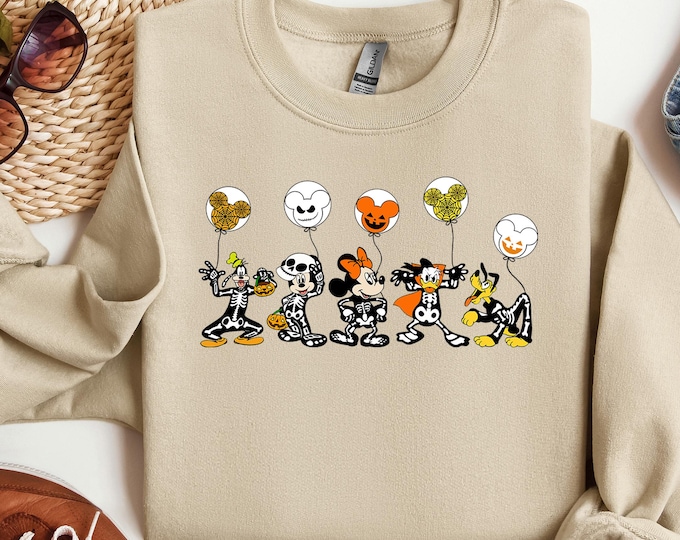 Halloween Disneyland Sweatshirt, Mouse and Friends Spooky Sweater, Disney Characters Halloween Hoodie, Disney Trip for Halloween