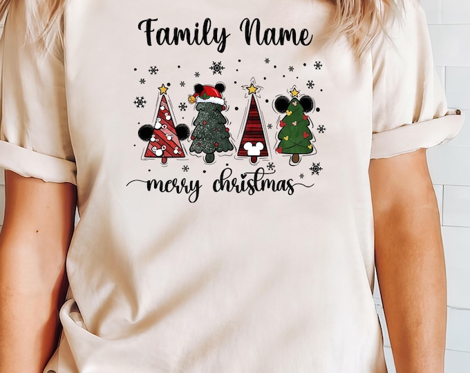 Custom Family Name Christmas Matching T-shirt