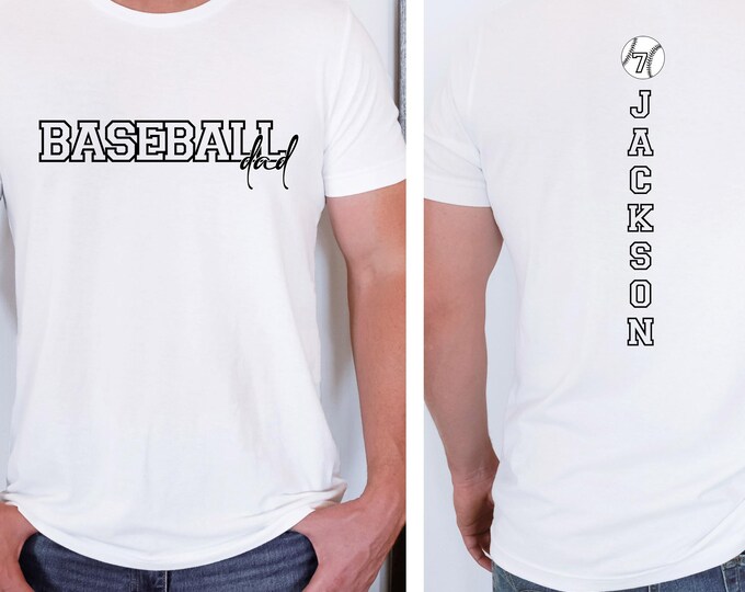Custom Baseball Dad Shirt, Personalized Baseball Dad Shirt, Baseball Shirt, Fathers Day Shirt, Baseball Team Tee, Game Day Tee,Baseball Gift