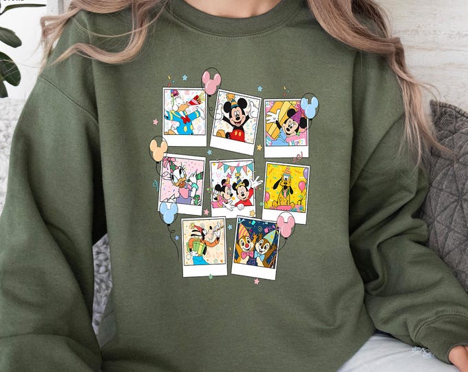 Disney Birthday Balloon Sweatshirt, Mickey and Friends Birthday Sweater, Birthday Party Hoodie for Family, Disney Family Birthday Gift