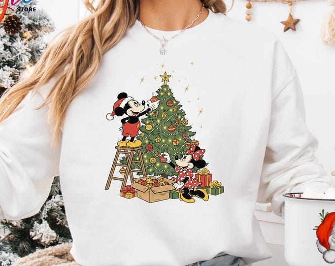 Mickey and Friends Christmas Sweatshirt, Christmas Family Vacation Sweater, Very Merry Christmas Party Hoodie, Christmas Tree Festive Shirt