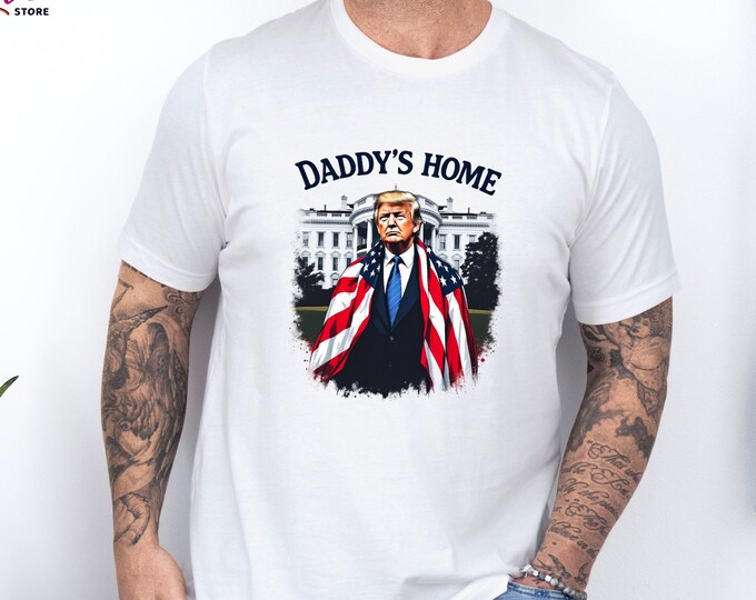 Daddy's Home Shirt, Preppy Trump Tee, Republican Shirt, Political Tee, Election Shirt, Funny Trump 2025 Shirt, Trump Shirt, Republican Gift
