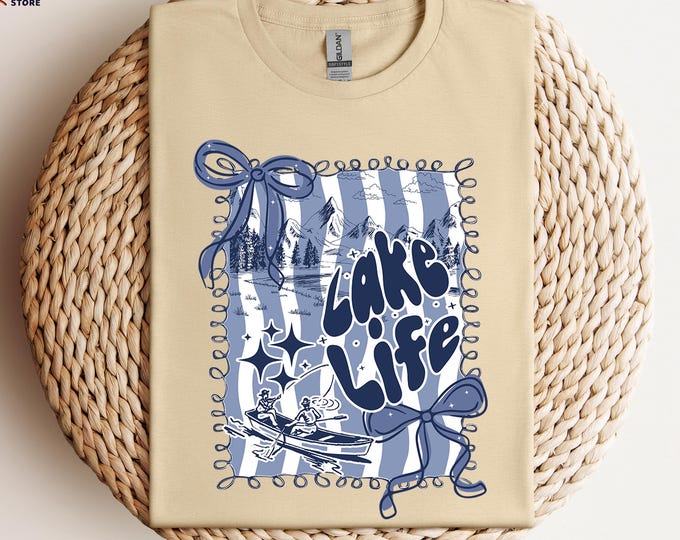 Preppy Lake Life Coquette Shirt, Fishing Shirt for Family, Summer Shirt,  Girly Camping Shirt, Summer Vibes Shirt, Lake Time Shirt, Lake Tee