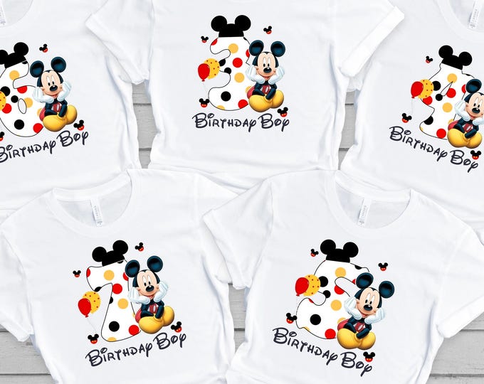 Custom Mickey Birthday Boy Shirt, Birthday Boy Gift, Happy Birthday Tee for Boys, Disney Birthday Boy Shirt, Birthday Party Shirt