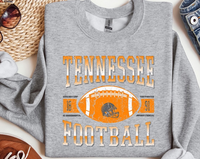 Vintage Football Sweatshirt, Tennessee Football Sweater, Football Game Day Sweatshirt, Tennessee Football Gift, Football Season Sweatshirt