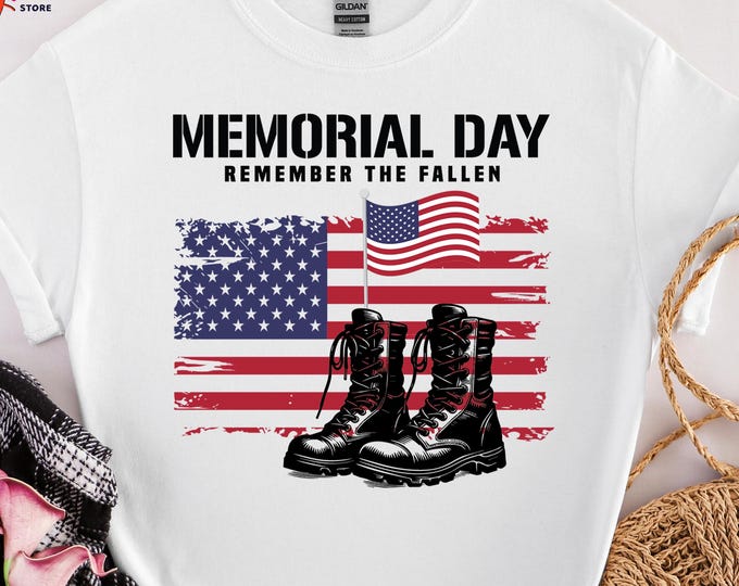 Remember the Fallen Shirt, Memorial Day Tshirt, Veterans Shirt with USA Flag, Patriotic Tee, Veteran Appreciation Gift