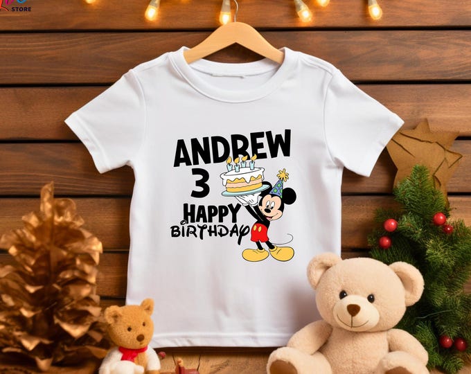 Custom Name Birthday Boy Shirt, Disney Birthday Shirt for Boys, Personalized Birthday Boy Name and Age Shirt, Birthday Gift,Boy Birthday Tee