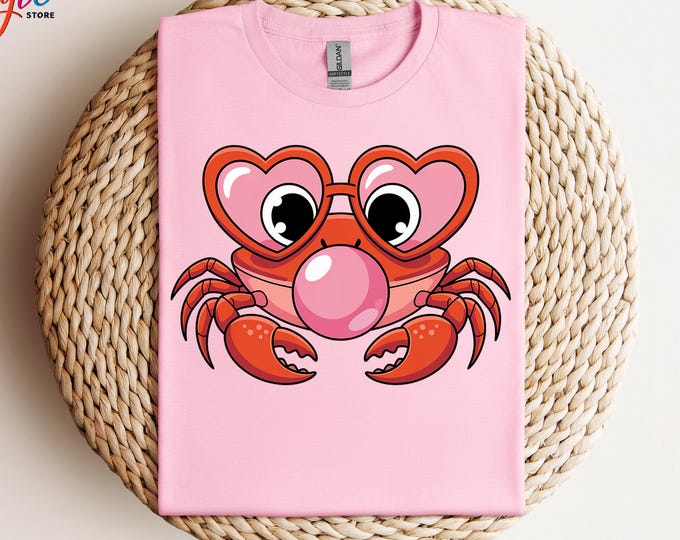 Summer Crab Shirt, Funny Bubblegum Crab Shirt, Trendy Coastal Shirt, Funny Summer Shirt, Beach Shirt, Salty Shirt, Summer Vibes Shirt