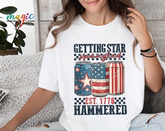 Getting Star Spangled Hammered Shirt, Memorial Day Shirt, Independence Day T-shirt, 4th of July T-shirt,  Funny America Shirt