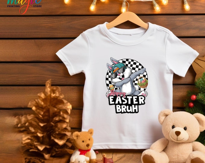 Happy Easter Bruh Shirt,Happy Easter Bunny Dabbing Tee, Easter Rabbit Shirt, Cute Easter Bunny Eggs Shirt,Easter Day Kids Shirt,Easter Gift