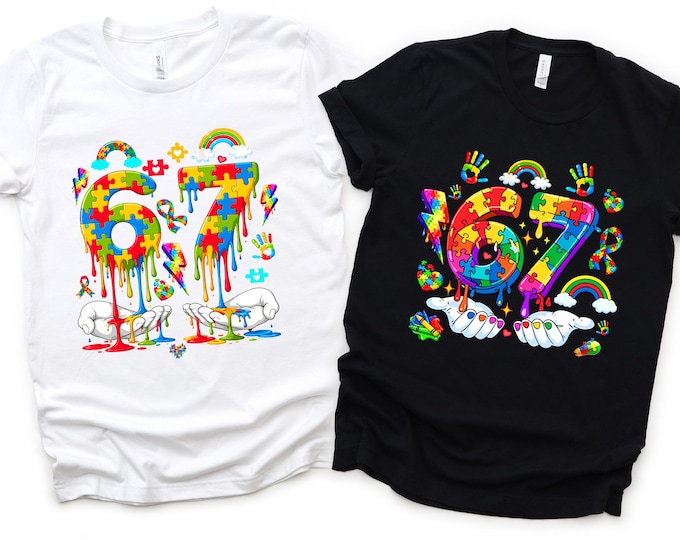 Autism Six Seven Kids Shirt, Six Seven Autism Awareness Tshirt, Neurodiversity Shirt, Autism Acceptance, Gen Alpha Autism Gift