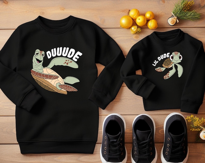Father and Son Matching Sweatshirt, Matching Turtles Father Son Sweater, Disney Matching Dad and Son Shirts, Daddy and Me,Dad and Son Hoodie