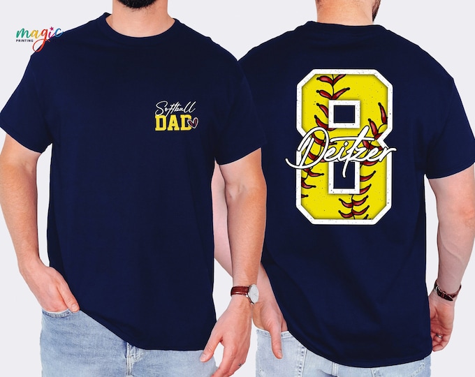 Personalized Softball Dad Shirt, Custom Softball Dad Shirt, Softball Dad Shirt, Customized Dad Gifts, Gift For Dad, Softball Shirt