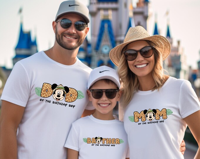Mickey Safari Birthday Shirts, Family Leopard Birthday Shirt, Disney Safari Shirts, Birthday Boy and Birthday Girl Shirt,Animal Kingdom Tees