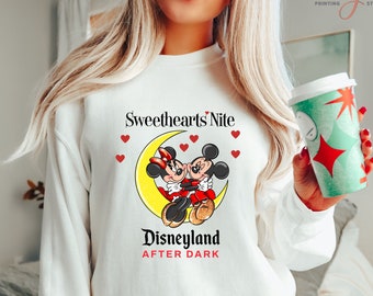 Sweetheart Nite Disneyland Sweatshirt, Mickey Minnie Couple Hoodie, Disneyland After Dark, Disneyworld Valentines Day,Couple Shirt Valentine