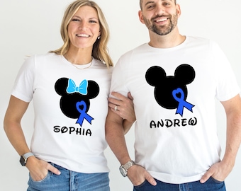 Custom Name Diabetes Awareness Shirt, Disney Diabetes Shirt, Mouse Blue Ribbon Tee, Type 1 Disney Shirt, Diabetes Warrior Gift