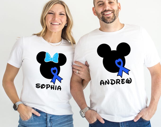Custom Name Diabetes Awareness Shirt, Disney Diabetes Shirt, Mouse Blue Ribbon Tee, Type 1 Disney Shirt, Diabetes Warrior Gift