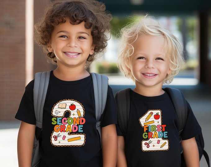 School Grade Level Tshirt, Back to School Shirt, First Day of School Shirt, Student Gift, Hello School Shirt, Colorful School Shirt