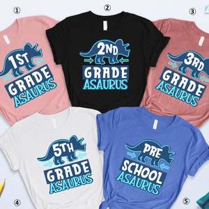 Custom Dinosaur Grade Shirt, T-Rex School Shirt, First Day of The School, Back To School Shirt, Teacher T-Shirt, Funny School Shirt