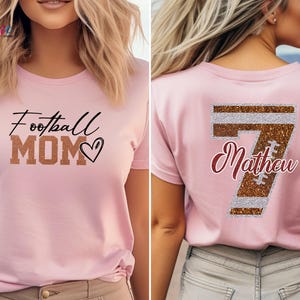 Custom Football Mom Shirt, Football Mama Shirt, Football Shirt Women, Personalized Football Shirt image 6