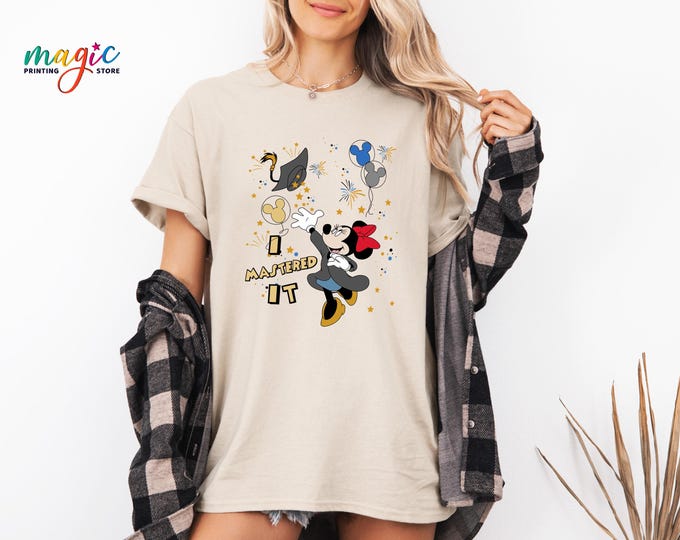Disney Graduation Shirt, I Mastered It Graduation 2026, Class of 2026 Disney Tee, Minnie Senior Class Tshirt, Graduate Tassel To Castle