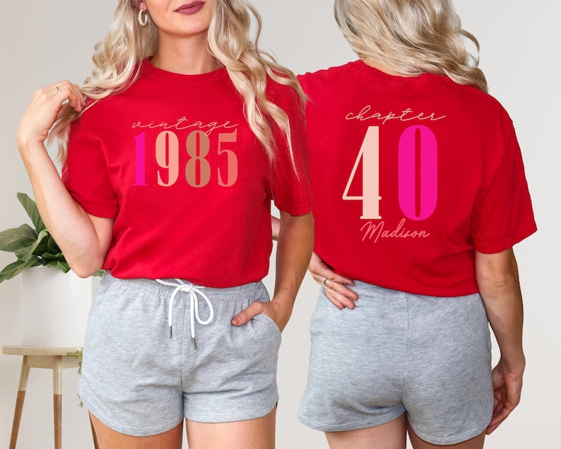 Custom Name Vintage 1986 40th Birthday Shirt, Chapter 40 T-shirt, Personalized Birthday Tee, Birthday Gift for Adults image 2