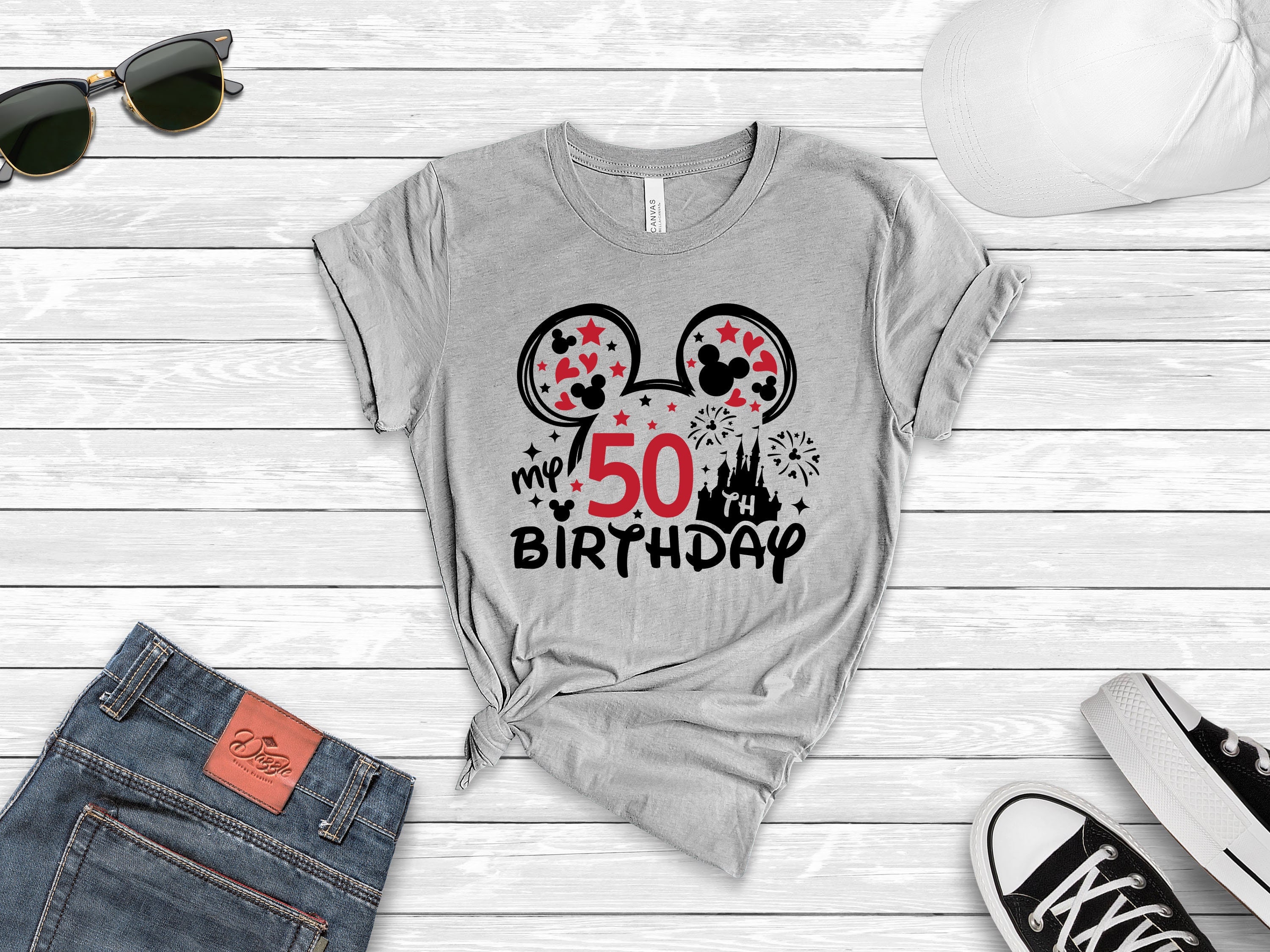 Discover 50th Birthday Shirt, Disney Birthday Tee, Mickey 50 Years Old Shirt, Gift For 50th Birthday