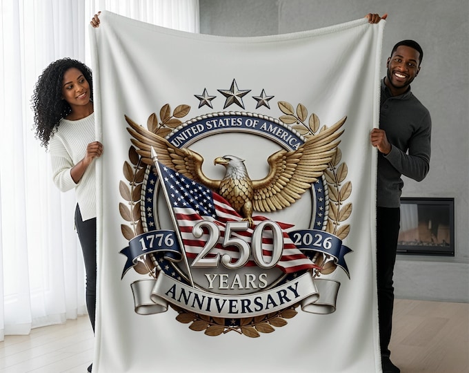 USA 250th Anniversary Blanket, USA Eagle Blanket, Patriotic Blanket Gift, 1776 2026, We the People Blanket, 4th of July Decor