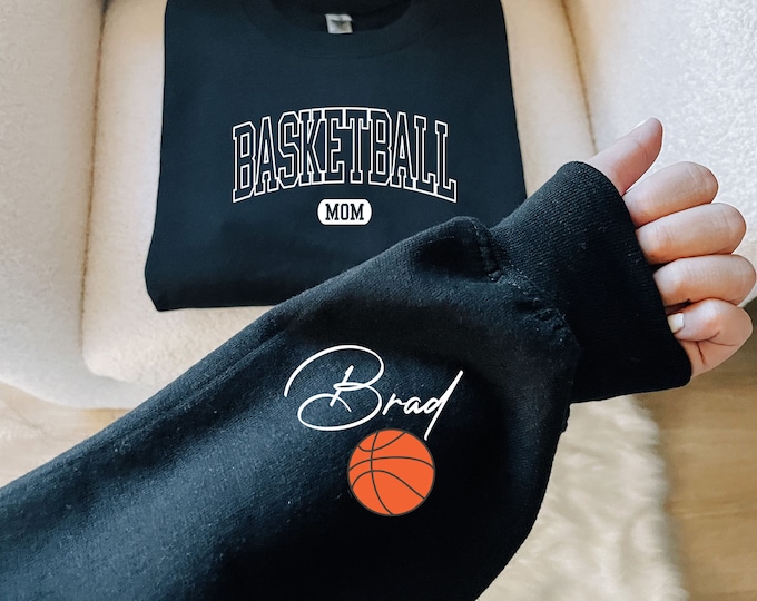 Personalized Basketball Mom Sweatshirt, Customized Basketball Mom Gifts, Custom Name Basketball Mom Sweater, Gift For Basketball mom