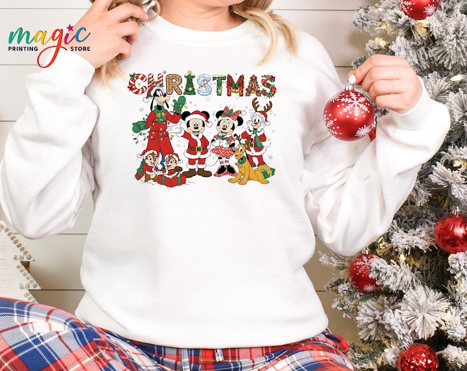 Mickey and Friends Christmas Sweatshirt, Disney Christmas Sweater, Christmas Family Sweatshirt, Winter Disneyland Sweater, Christmas Gift