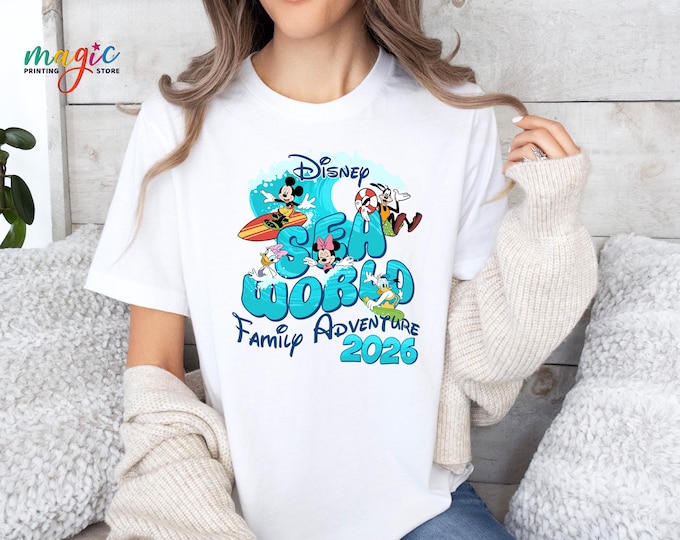 Disney Cruise Shirt, Sea World Family Adventure 2026 Tshirt, Mouse And Friends Cruise Squad Shirt, Family Trip Gift