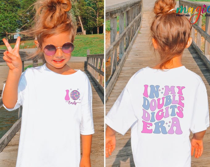 Custom Birthday Shirt, In My Double Digits Era Shirt, 10th Birthday Shirt, Birthday Girl Shirt, Kids Birthday Shirt, 10th Birthday Gifts