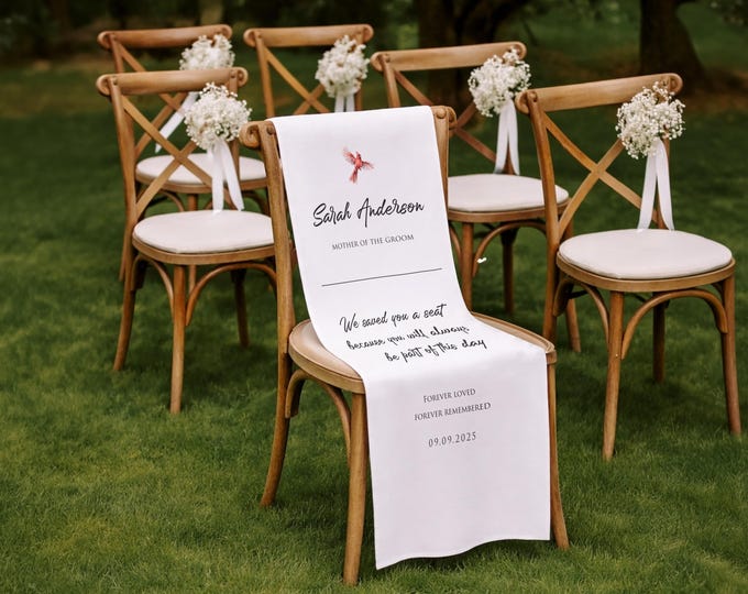 Memorial Reserved Banner for Loved Ones, In Loving Memory Wedding Isle Decor