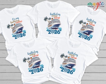 Camisetas personalizadas para la tripulación del crucero de cumpleaños, vacaciones familiares a juego, grupo personalizado