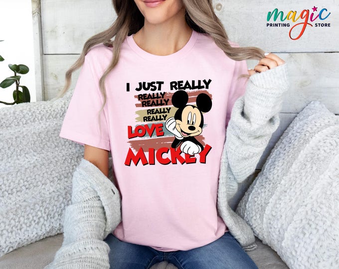 Disney Mickey and Friends Shirt, I Just Really Love Tshirt, Disneyland Family Trip, Disneyworld Character Shirt