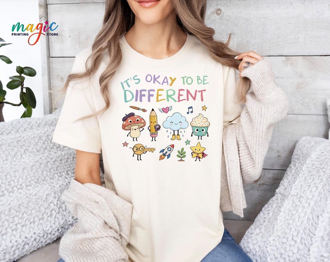 It's Okay To Be Different Autism Shirt, Autism Awareness, Neurodiversity Tshirt, Kindness Teacher Tee, Autism Acceptance