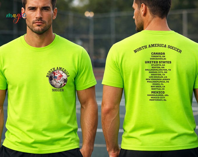 North America Soccer Tournament Performance Shirt, World Soccer Performance Tee, USA, Canada and Mexico Soccer Fan Gift